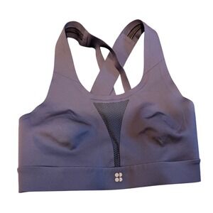 Sweaty‎ Betty Workout Bra Navy Blue Cross Back Sports Bra Size 32D